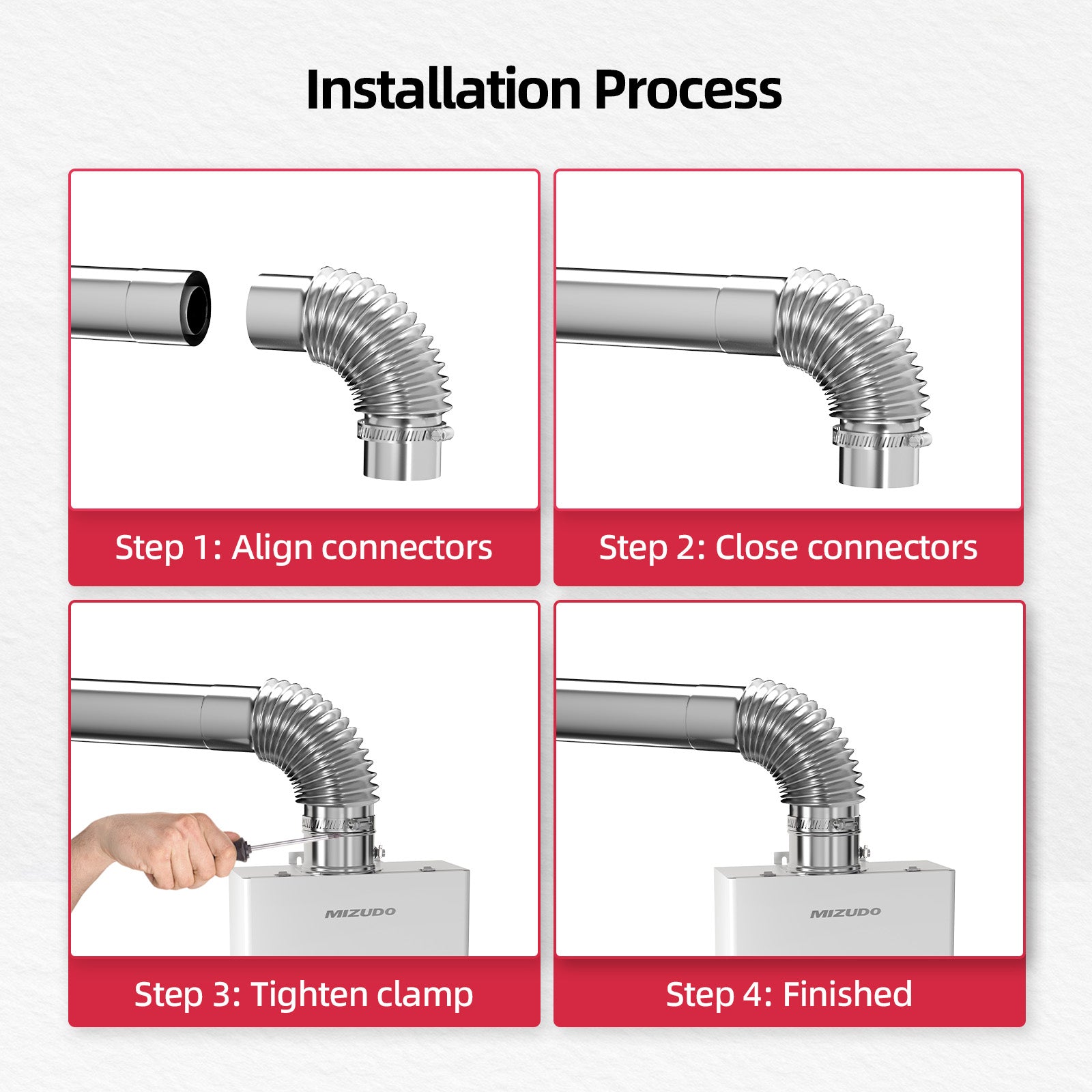 3" x 5" Direct Vent Kit with 23" Pipe and 87 Degree Elbow
