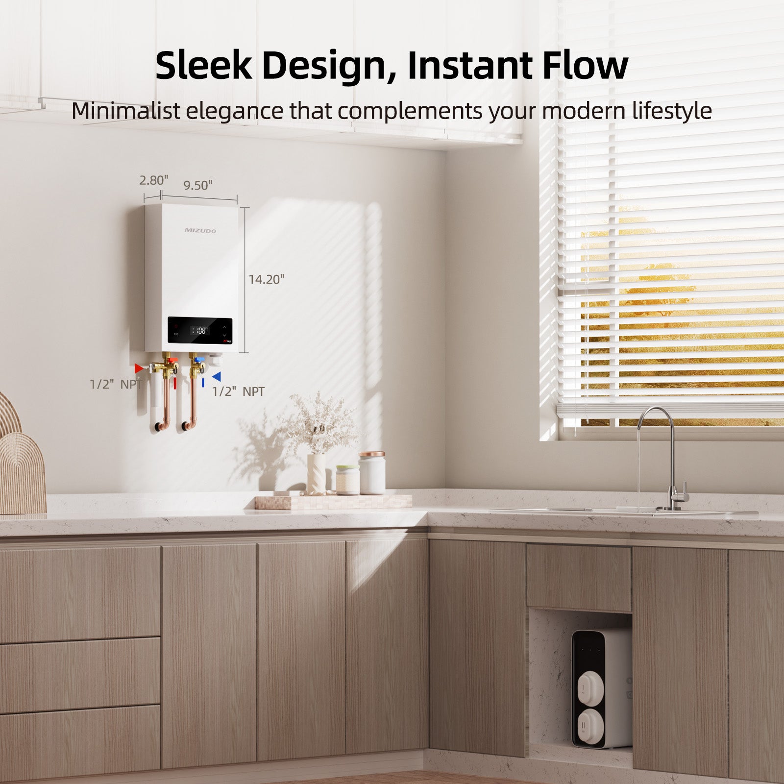 14kW Electric Tankless Water Heater - Instant Hot Water | Mizudo
