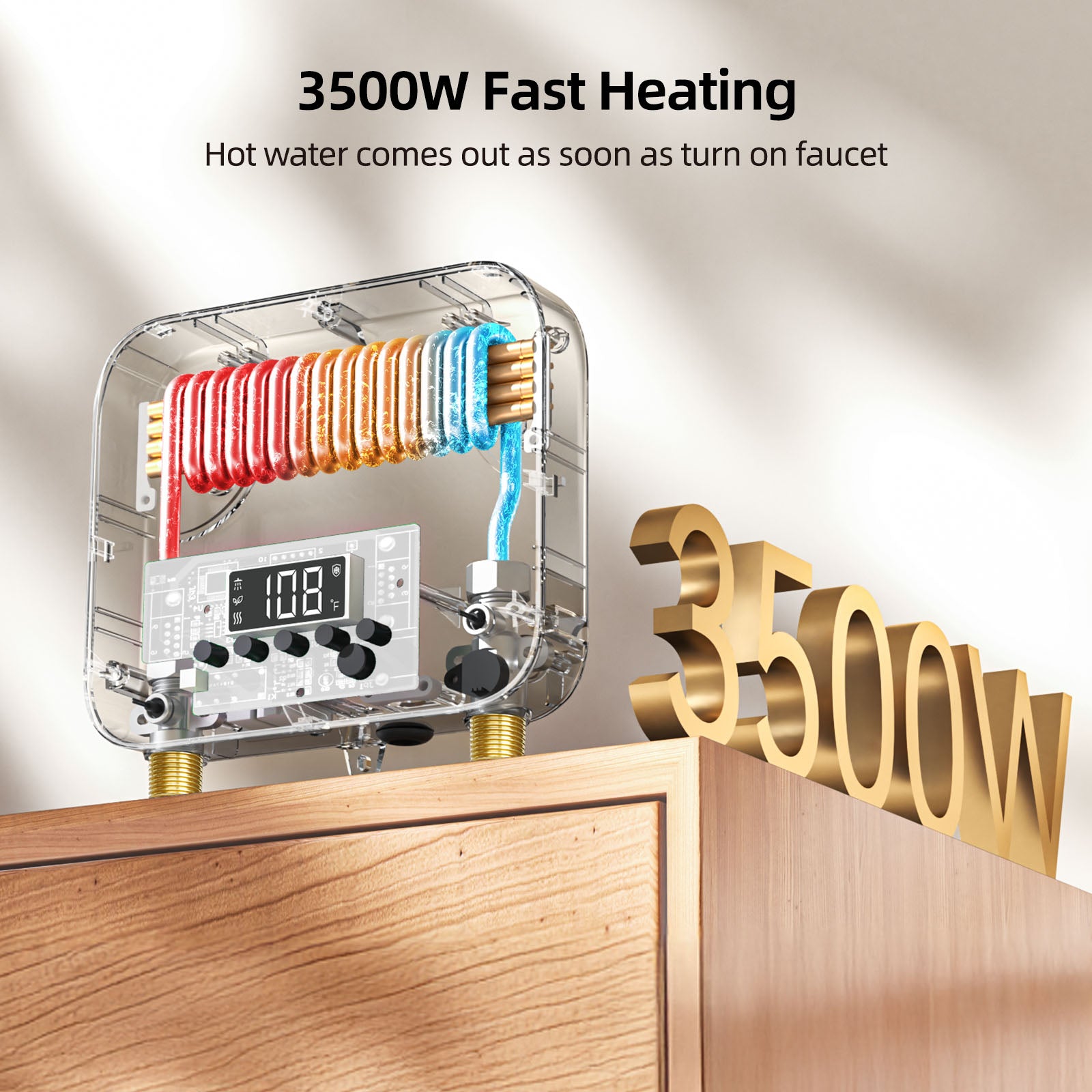 Mizudo 3.5kW Under Sink Electric Tankless Water Heater