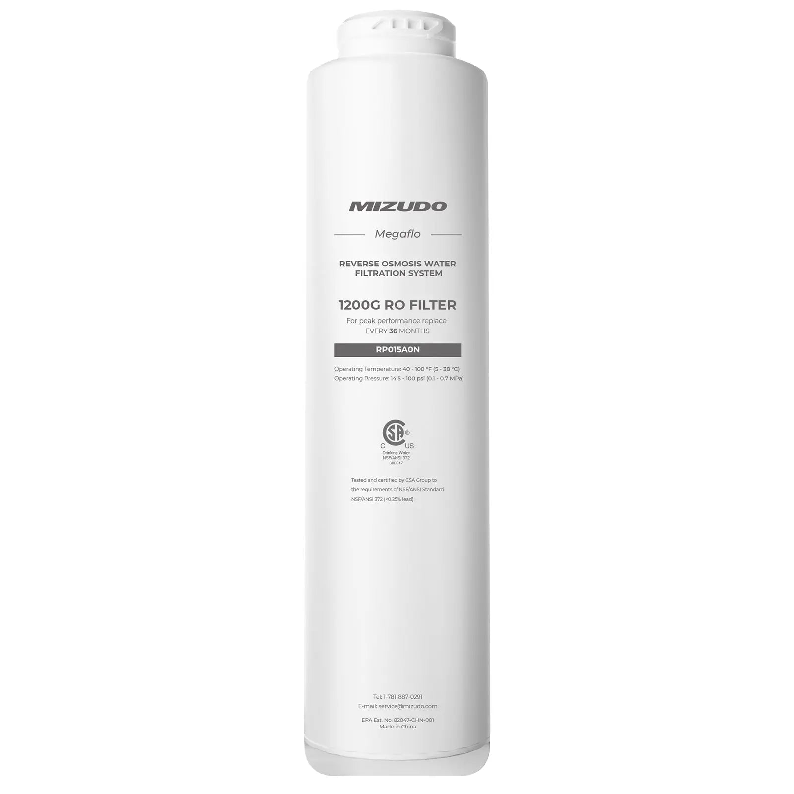 1200GPD RO Membrane Filter, Reverse Osmosis System Replacement, 0.0001 Micron, 36-Month Lifetime