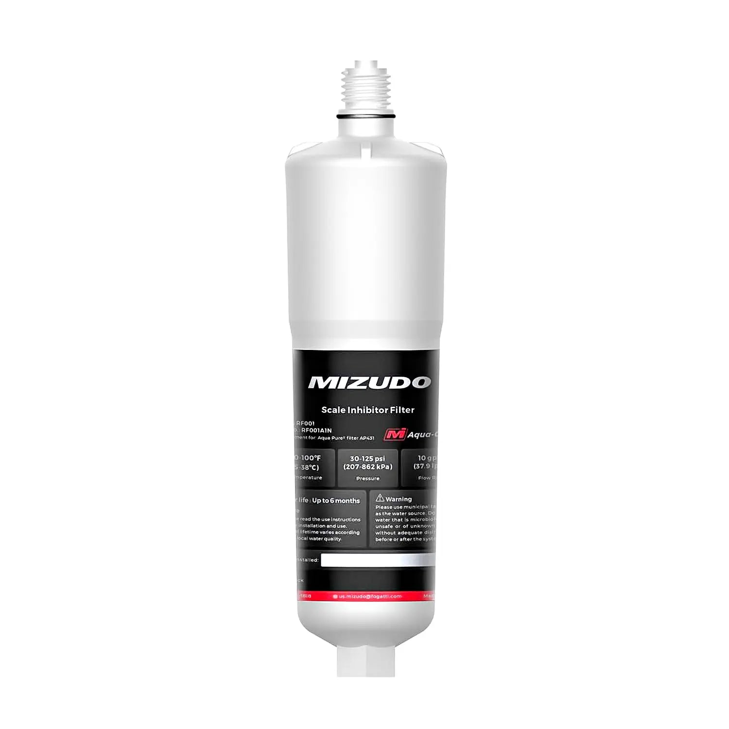 AP431 Replacement Cartridge for Aqua-Pure AP430SS, MIZUDO Whole House Scale Inhibitor, Heater Softener System, Prevents Scale Buildup on Hot Water Heater, NSF-Certified Water Softener, 1 Pack