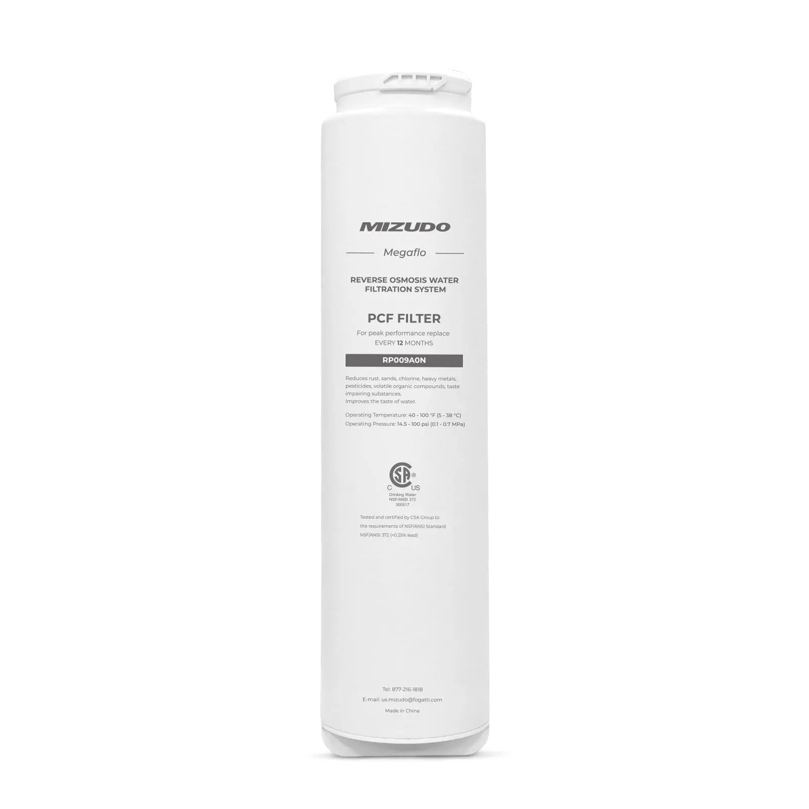 PCF Filter, Replacement for MIZUDO Megaflo 800GPD and Megaflo 1000GPD Reverse Osmosis System