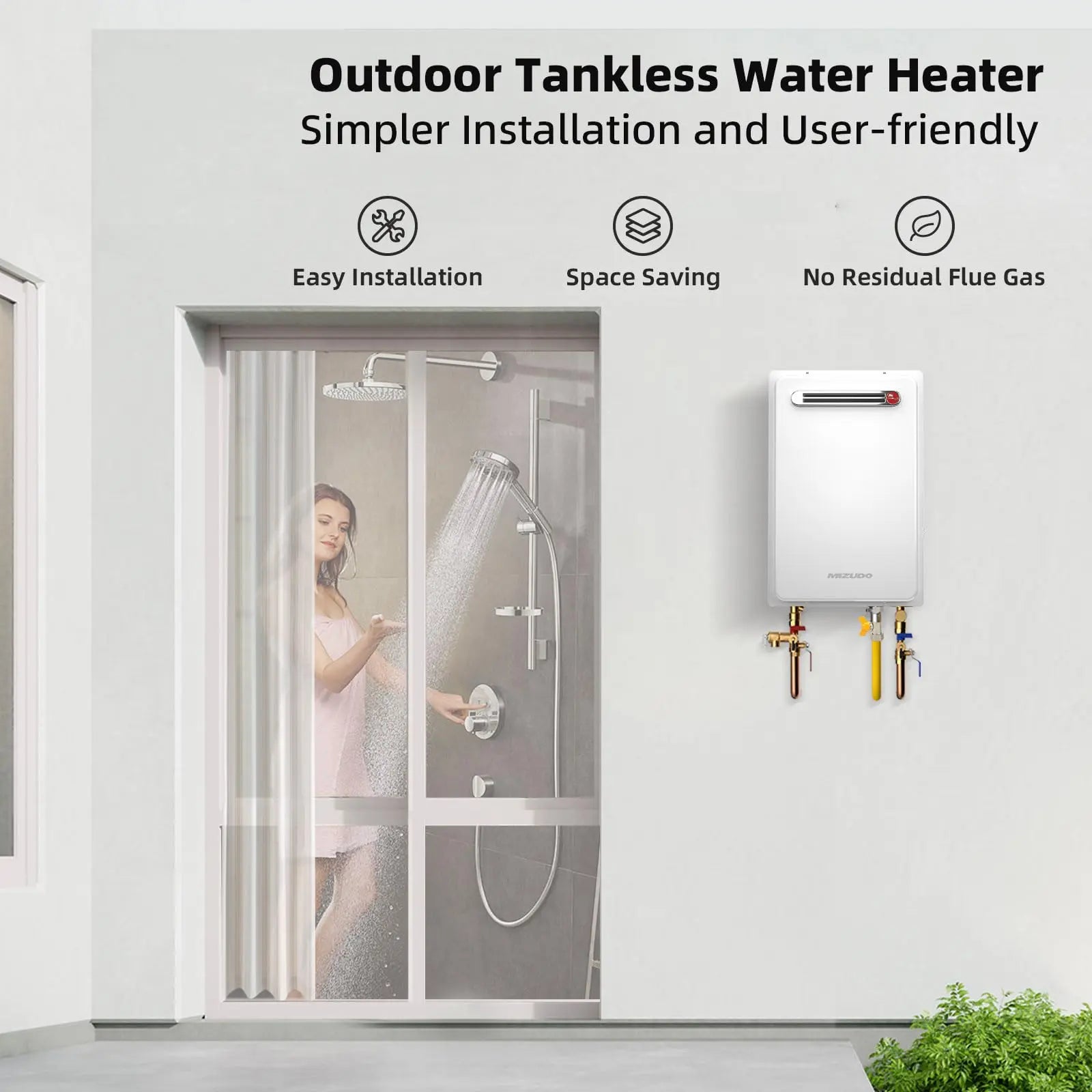 Non-Condensing 5.1 GPM 120,000 BTU -Outdoor Natural Gas/Propane Tankless Water Heater White