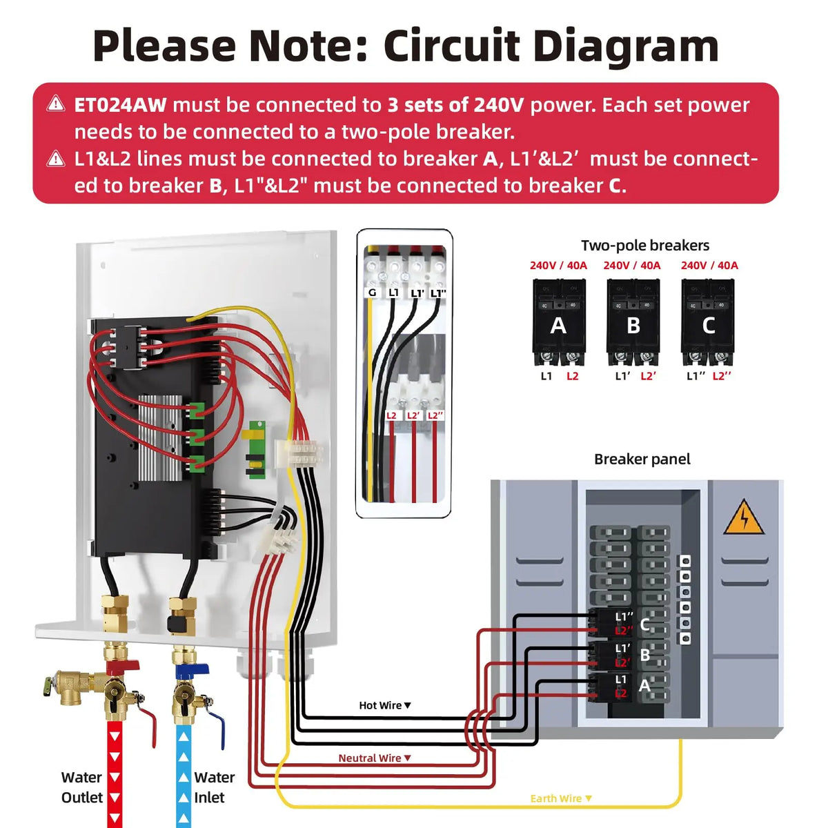 24 kW 4.8 GPM 240-Volt Electric Tankless Water Heater
