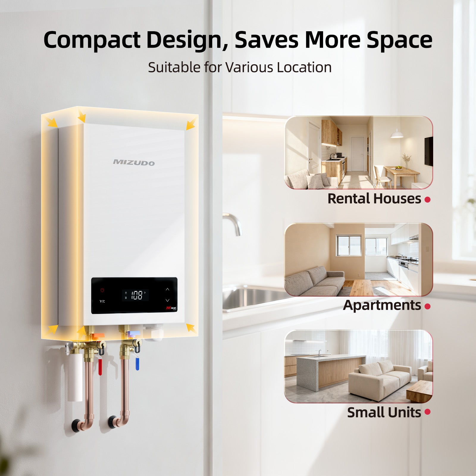 14kW Electric Tankless Water Heater - Instant Hot Water | Mizudo