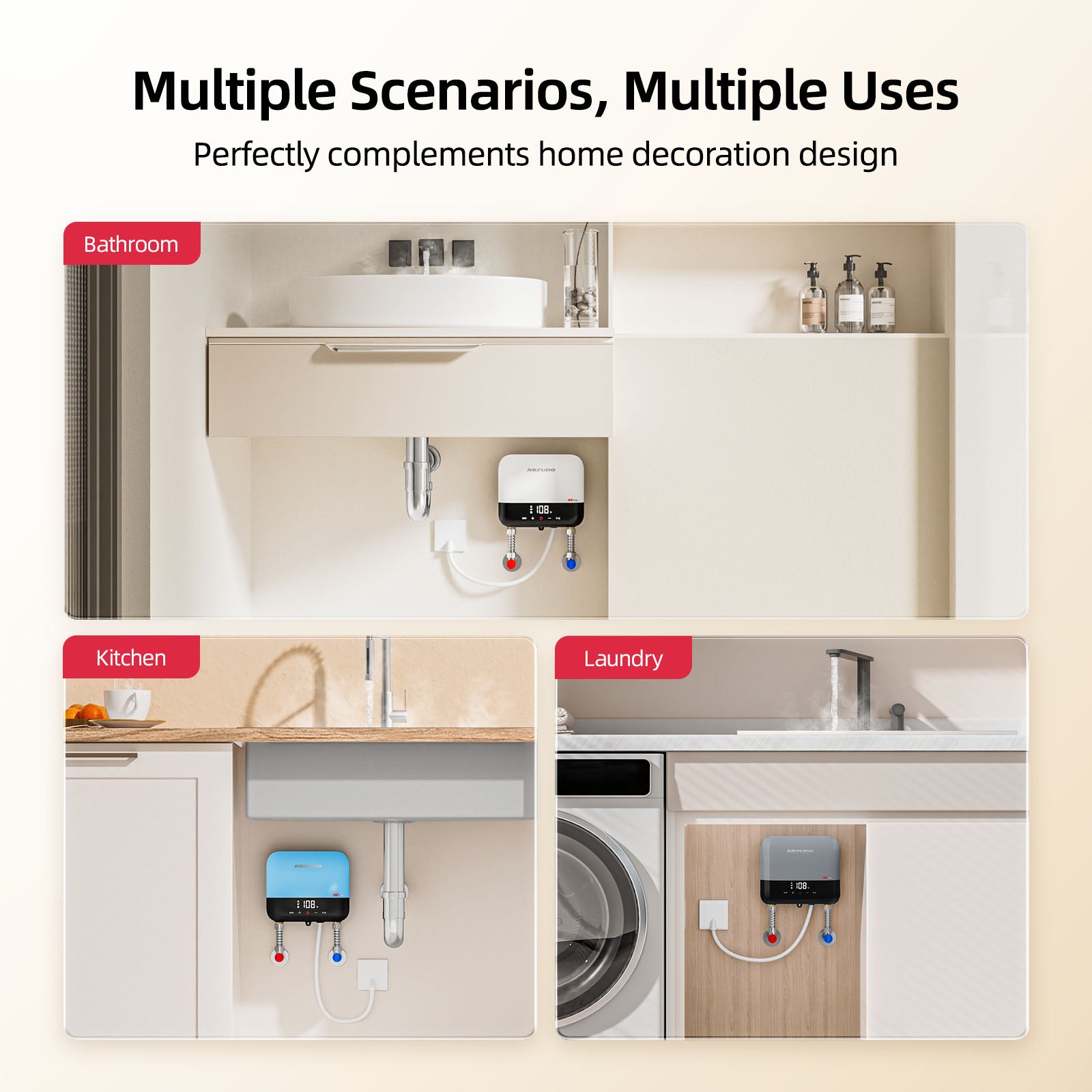Mizudo 3.5kW Under Sink Electric Tankless Water Heater