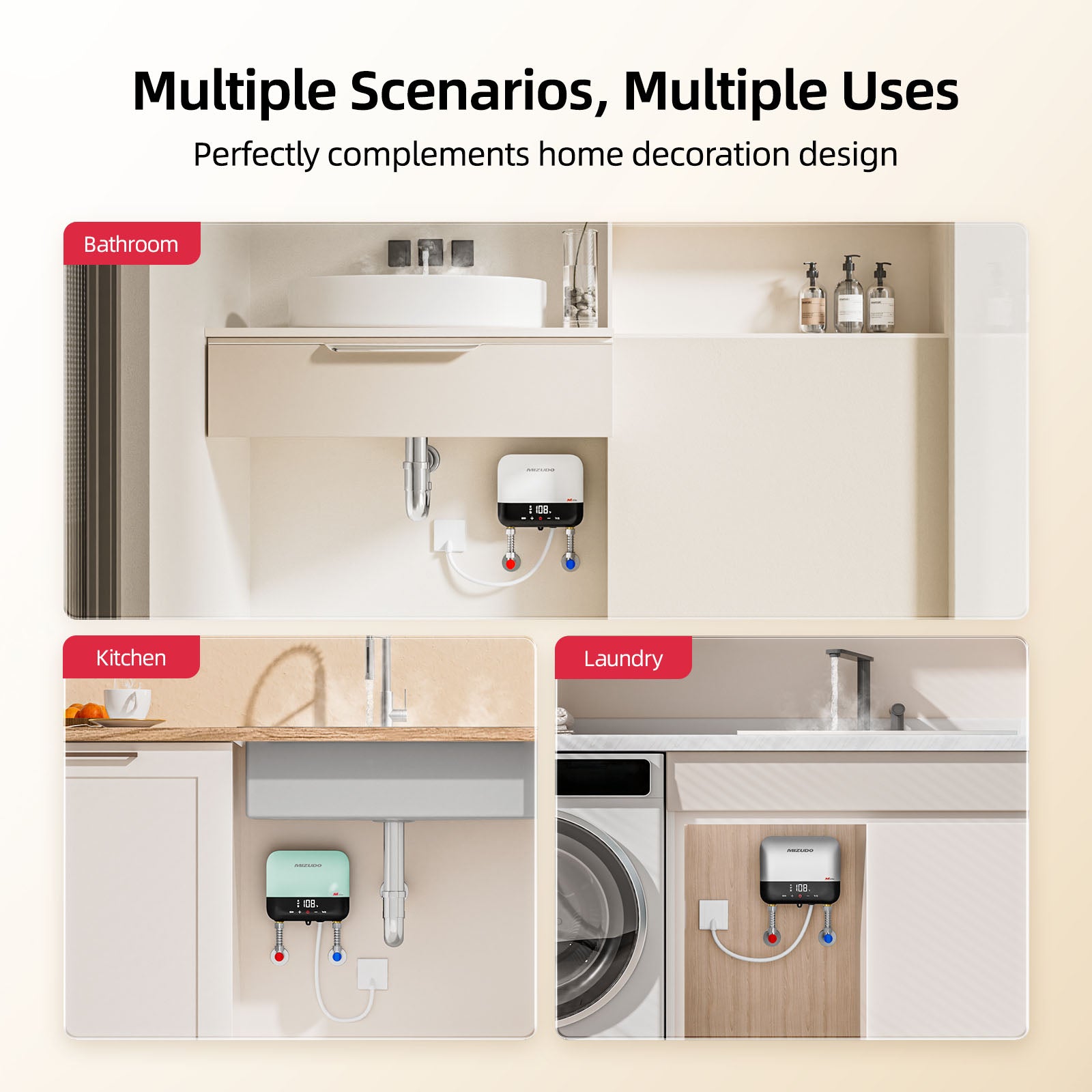 Mizudo 3.5kW Under Sink Electric Tankless Water Heater