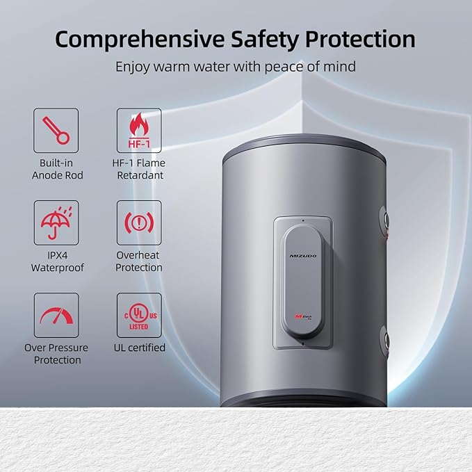 MIZUDO 10-Gallon Point-of-Use Electric Mini Tank Water Heater, 120V