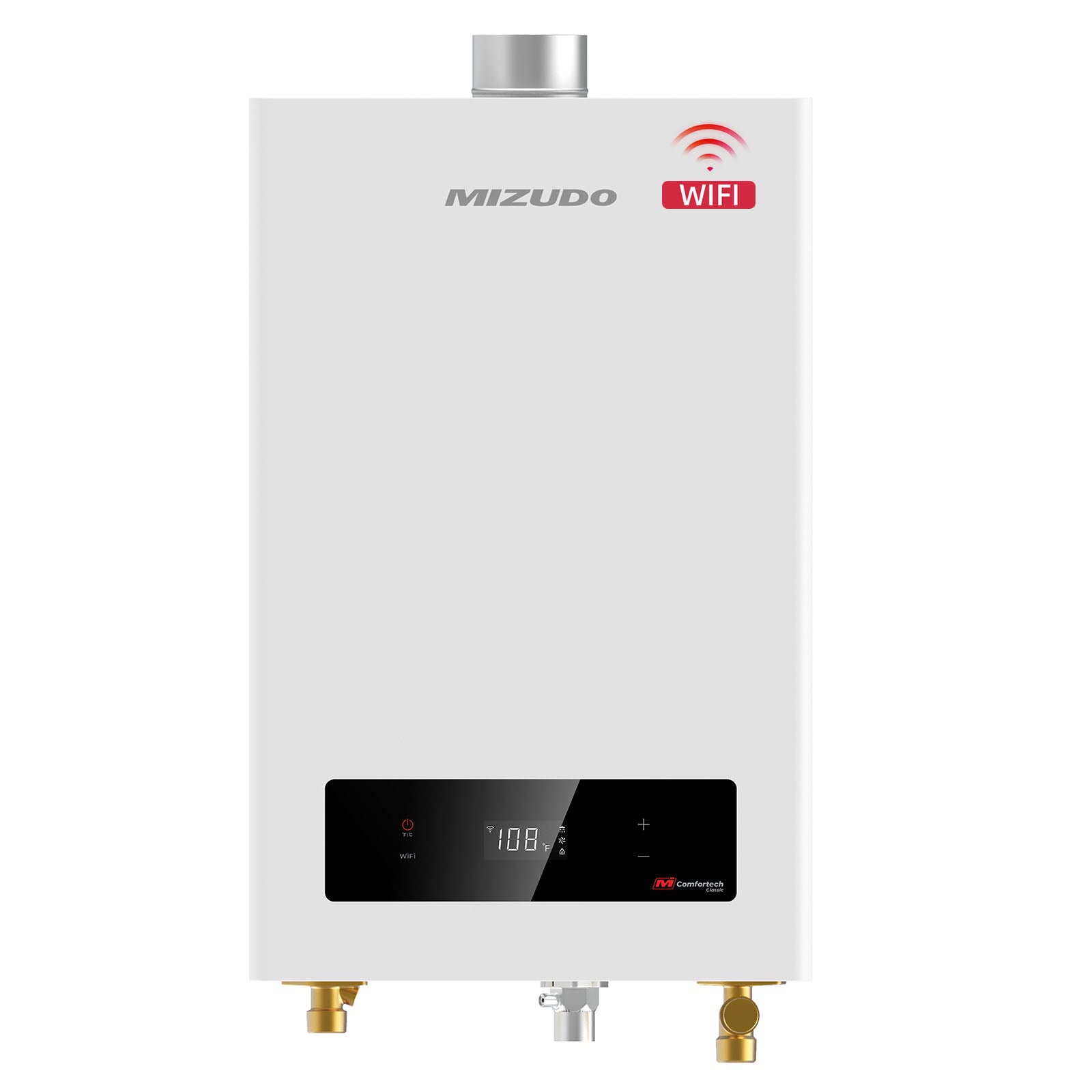 MIZUDO Gas Tankless Water Heater, Instant and Endless Hot Water, Wi-Fi Enabled Flexible Installation,120V NG/LP