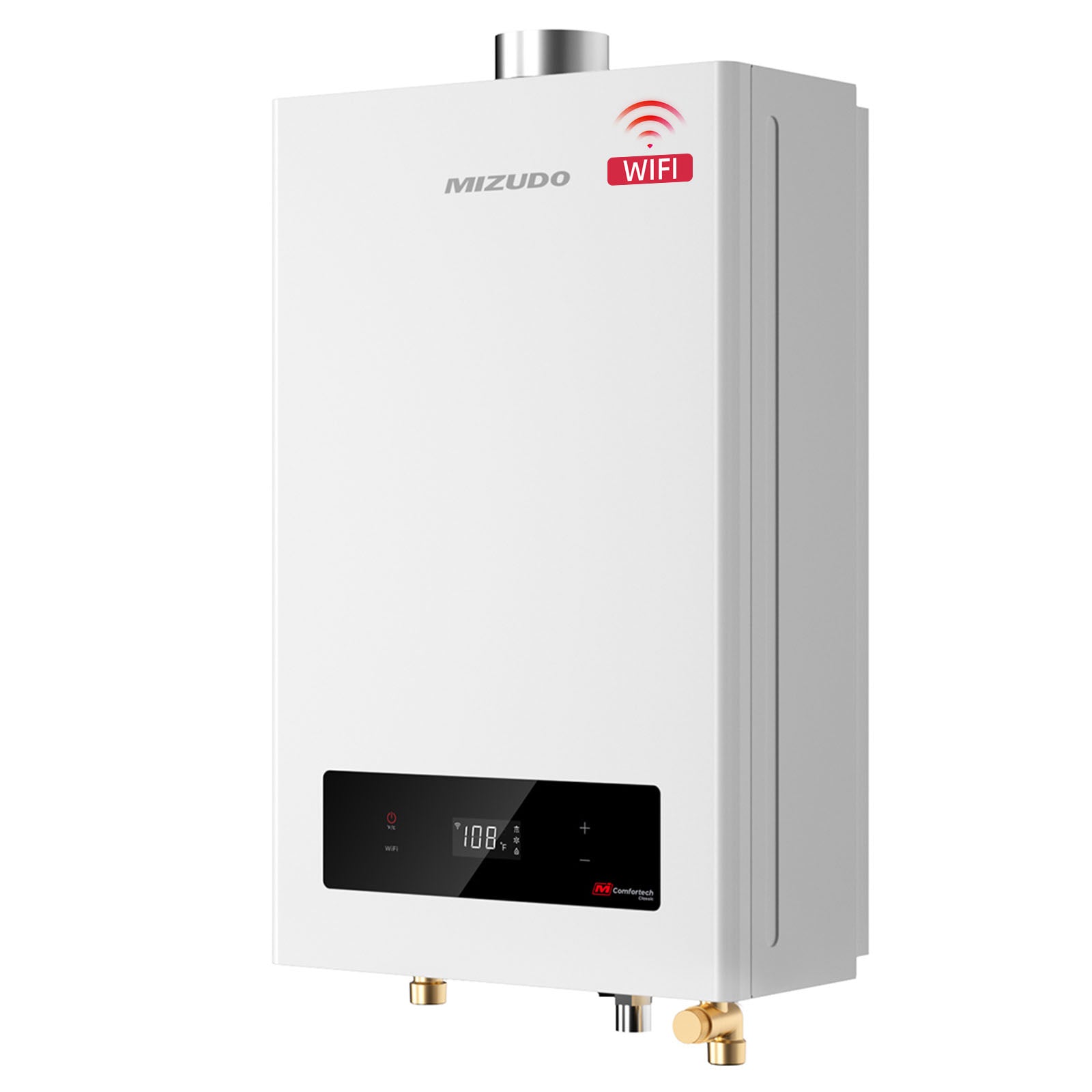 5.1 GPM 120,000 BTU Natural Gas Tankless Water Heater - Indoor/Outdoor Convertible, Wi-Fi | MIZUDO