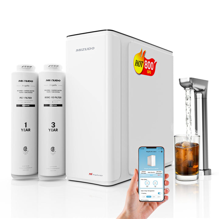 800GPD Smart Tankless Reverse Osmosis System with Hot & Cold Dispenser | Mizudo